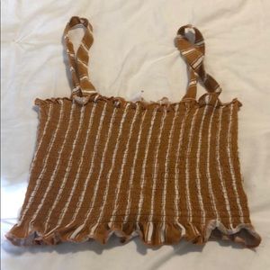 PAC sun striped ruffled crop top